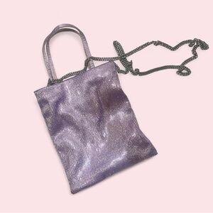 Zara rhinestone lilac/purple mini bag with chain strap